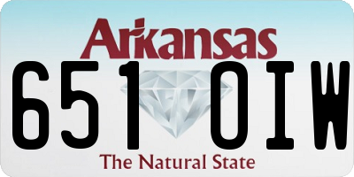 AR license plate 651OIW