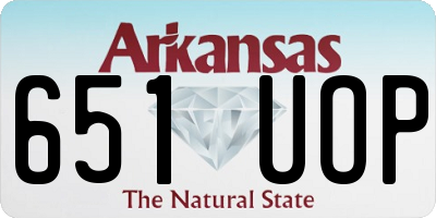 AR license plate 651UOP