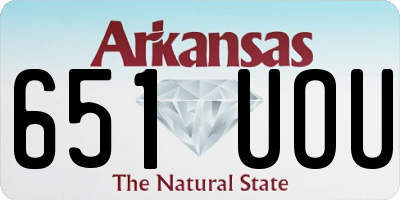 AR license plate 651UOU