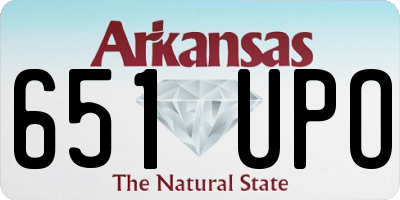 AR license plate 651UPO