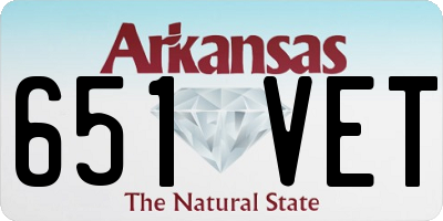 AR license plate 651VET