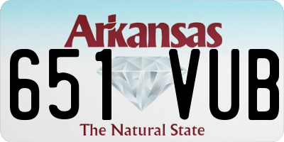 AR license plate 651VUB