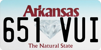AR license plate 651VUI