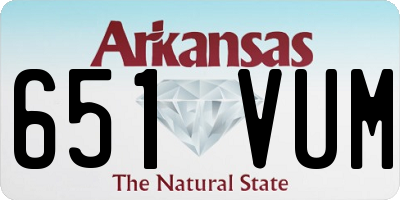 AR license plate 651VUM