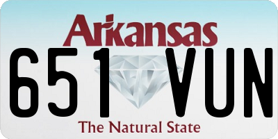 AR license plate 651VUN