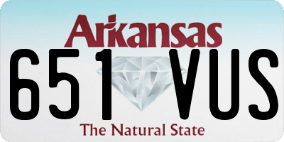 AR license plate 651VUS