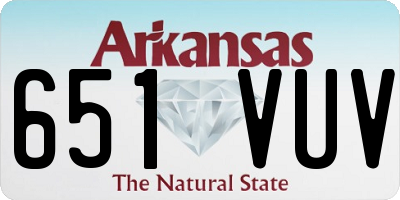 AR license plate 651VUV