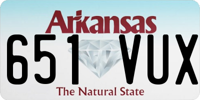 AR license plate 651VUX