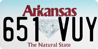 AR license plate 651VUY