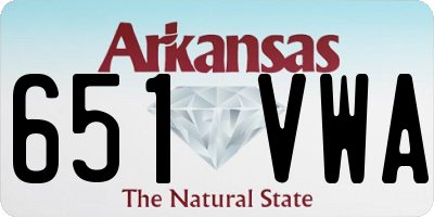 AR license plate 651VWA
