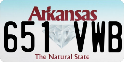 AR license plate 651VWB