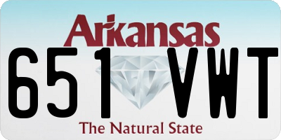AR license plate 651VWT