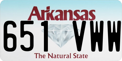 AR license plate 651VWW