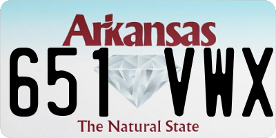 AR license plate 651VWX