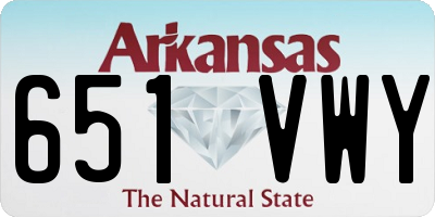 AR license plate 651VWY