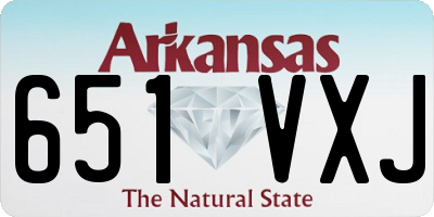 AR license plate 651VXJ