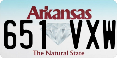 AR license plate 651VXW