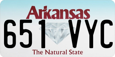 AR license plate 651VYC