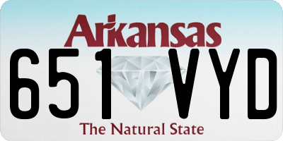 AR license plate 651VYD