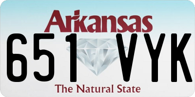 AR license plate 651VYK