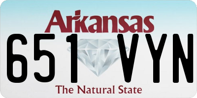AR license plate 651VYN