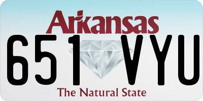 AR license plate 651VYU