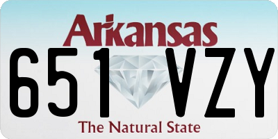 AR license plate 651VZY