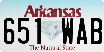 AR license plate 651WAB