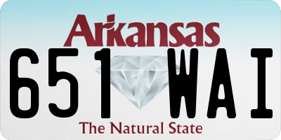 AR license plate 651WAI