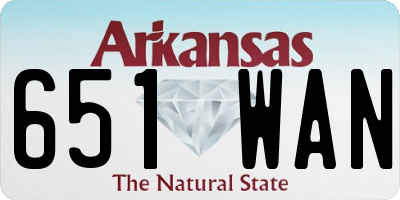 AR license plate 651WAN