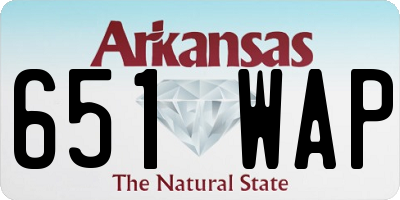 AR license plate 651WAP