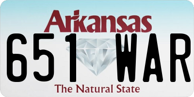 AR license plate 651WAR
