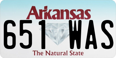 AR license plate 651WAS
