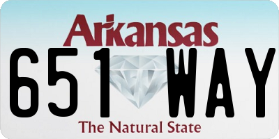 AR license plate 651WAY