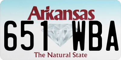 AR license plate 651WBA