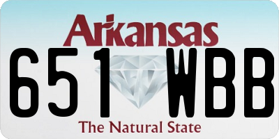 AR license plate 651WBB