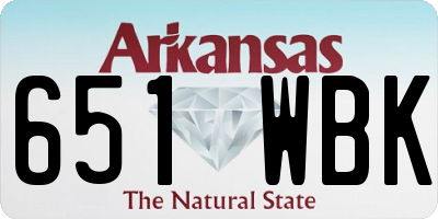 AR license plate 651WBK
