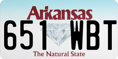 AR license plate 651WBT