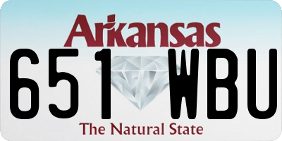AR license plate 651WBU