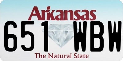 AR license plate 651WBW