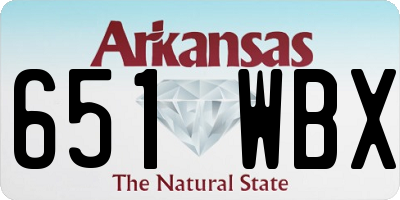 AR license plate 651WBX