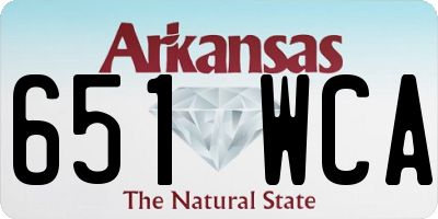 AR license plate 651WCA