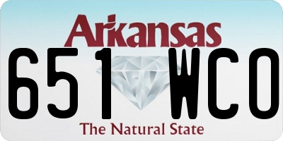 AR license plate 651WCO