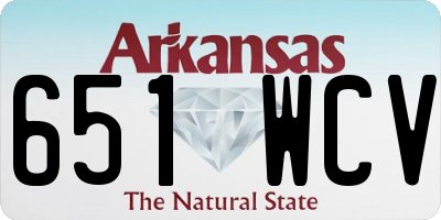 AR license plate 651WCV