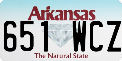 AR license plate 651WCZ