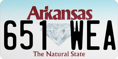 AR license plate 651WEA