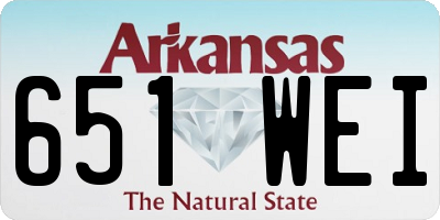 AR license plate 651WEI