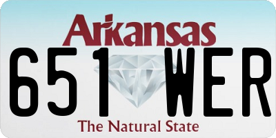 AR license plate 651WER