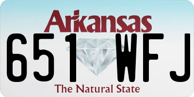 AR license plate 651WFJ