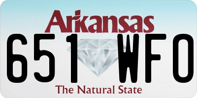 AR license plate 651WFO